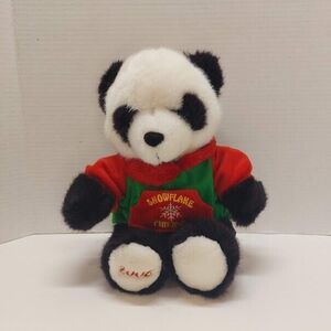 Panda Plush 2002 Dan Dee Christmas Holiday Snowflake Friends 13" Stuffed Animal,